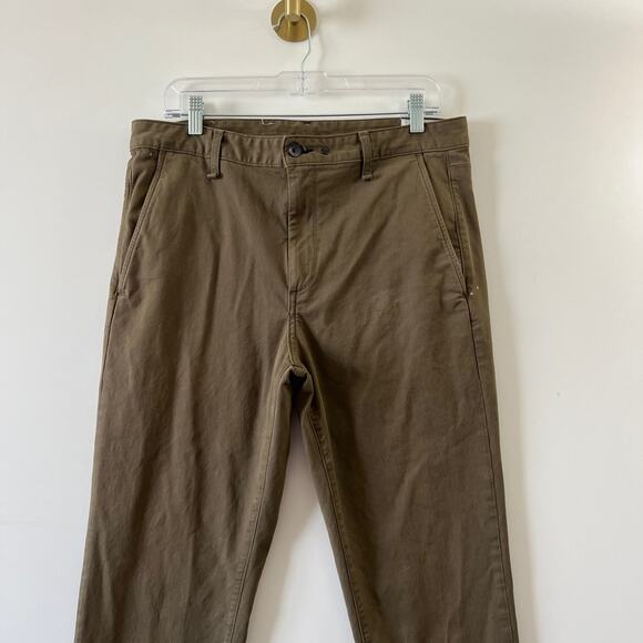 Rag & Bone Army Green Distressed Fit 2 Slim Fit Stretch Twill Chino Pant Men 34 - Picture 4 of 16